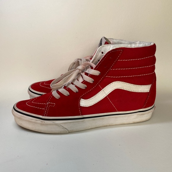 Vans Shoes - Vans Sk8-Hi Red/white Women’s 8 721356